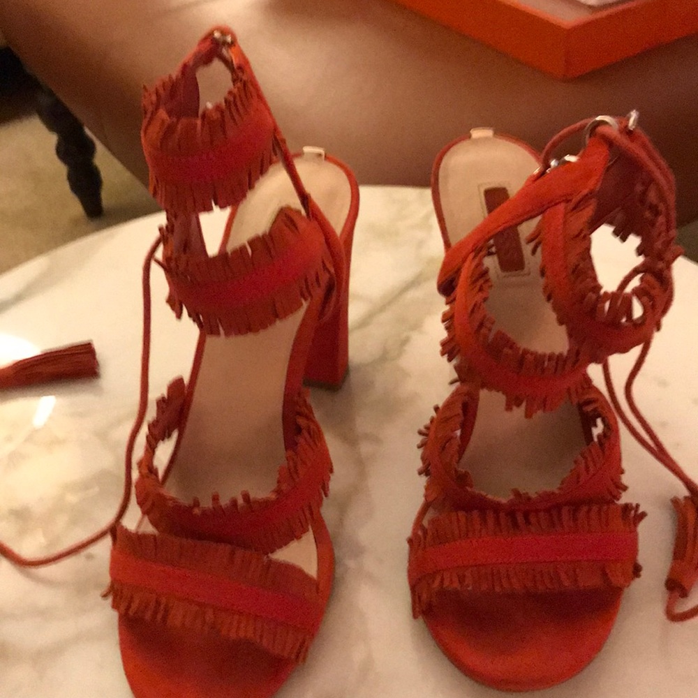 Orange Suede Sandals